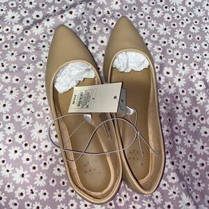 Womens Corinna Pointed Toe Ballet Flats Tan Beige Memory Foam Comfortable New 7